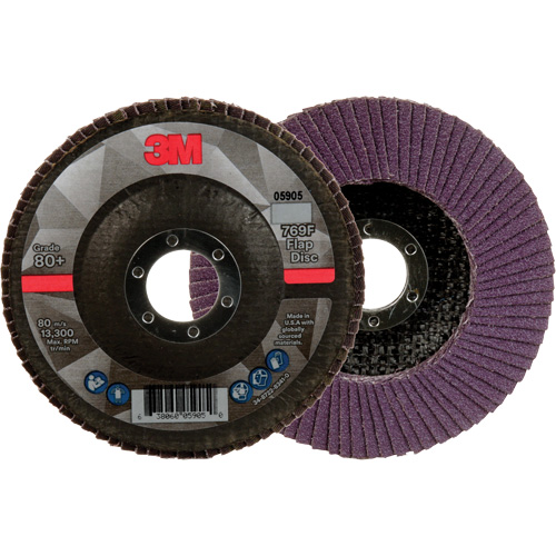 769F Quick Change Flap Disc, 4-1/2" x 7/8", Type 27, 80+ Grit, Ceramic Les Fournitures Industrielles Méga