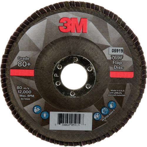 769F Quick Change Flap Disc, 5" x 7/8", Type 27, 80+ Grit, Ceramic Les Fournitures Industrielles Méga