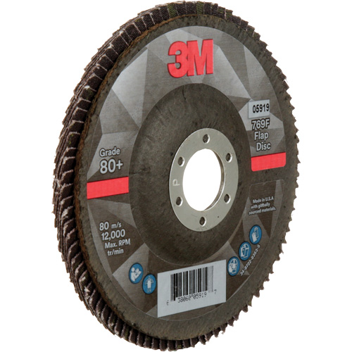 769F Quick Change Flap Disc, 5" x 7/8", Type 27, 80+ Grit, Ceramic Les Fournitures Industrielles Méga