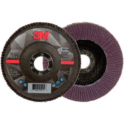 769F Quick Change Flap Disc, 5" x 7/8", Type 27, 80+ Grit, Ceramic Les Fournitures Industrielles Méga