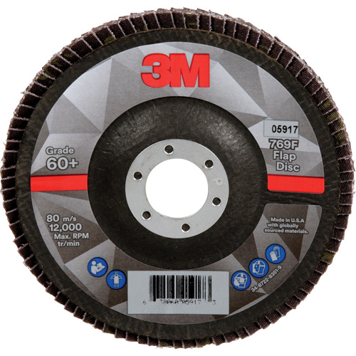 Disque &agrave; lamelles &agrave; changement rapide 769F, 5" x 7/8", Type 29, Grain 60+, C&eacute;ramique Les Fournitures Industrielles Méga
