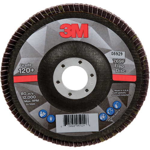 Disque &agrave; lamelles &agrave; changement rapide 769F, 5" x 7/8", Type 29, Grain 120+, C&eacute;ramique Les Fournitures Industrielles Méga