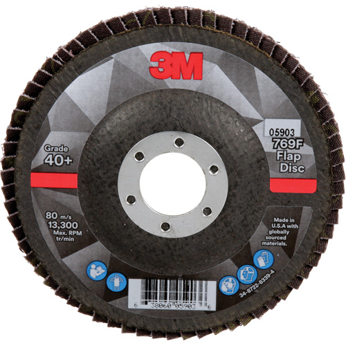 Disque &agrave; lamelles &agrave; changement rapide 769F, 4-1/2" x 7/8", Type 27, Grain 40+, C&eacute;ramique Les Fournitures Industrielles Méga