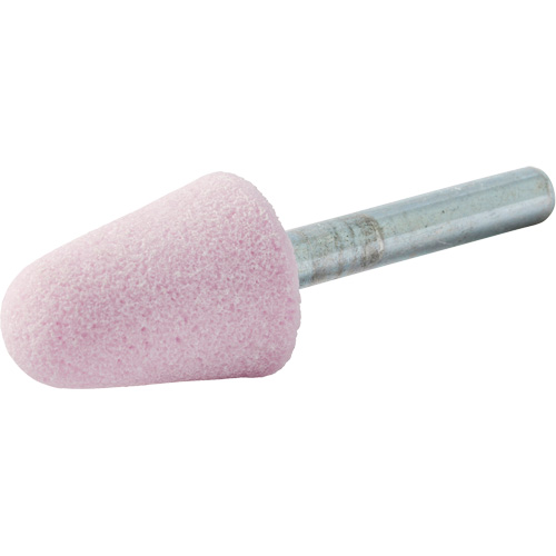 Vitrified Bond Mounted Point, A5, Aluminum Oxide, 3/4" Dia., 1-1/8" L, 80 Grit Les Fournitures Industrielles Méga