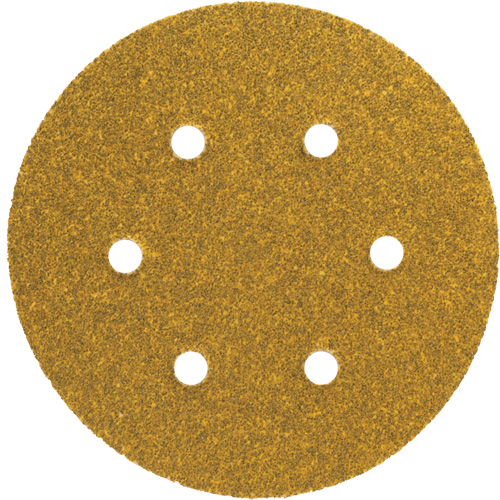 Disque de ponçage en papier autoagrippant avec aspiration Gold Reserve A296, dia 5", Grain P220/Fin, Oxyde d'aluminium, Poids C Les Fournitures Industrielles Méga