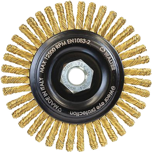 Brosse m&eacute;tallique &agrave; touret sans cr&eacute;ation d'&eacute;tincelles, 6" dia. x 5/8"-11 arbre Les Fournitures Industrielles Méga