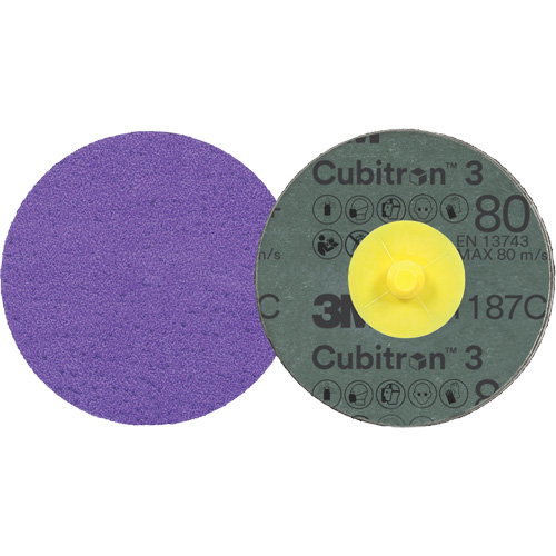 Disque en fibre Roloc Cubitron 3, 4" dia., Grain 80+, C&eacute;ramique Les Fournitures Industrielles Méga