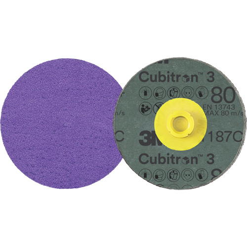Disque en fibre Roloc Cubitron 3, 4" dia., Grain 80+, C&eacute;ramique Les Fournitures Industrielles Méga