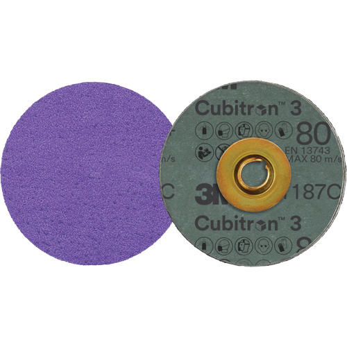 Disque en fibre Roloc Cubitron 3, 3" dia., Grain 80+, C&eacute;ramique Les Fournitures Industrielles Méga