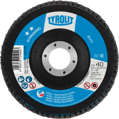 Disque &agrave; lamelles 2-en-1, 5" x Type 27A, Grain 60 Les Fournitures Industrielles Méga