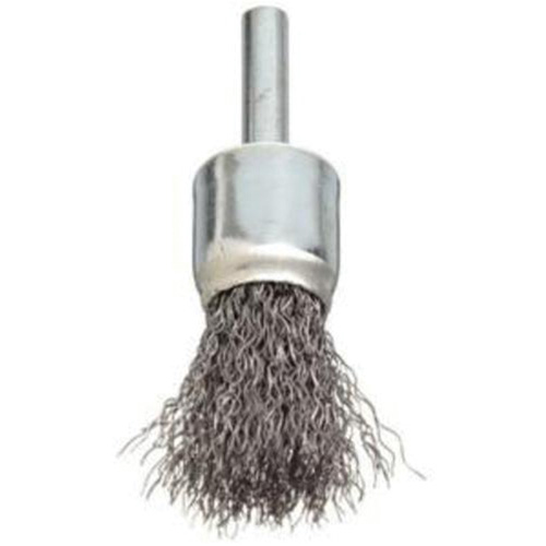 Stem Mounted Crimped Wire Brush, 3/4", 0.006" Fill, 1/4" Shank Les Fournitures Industrielles Méga