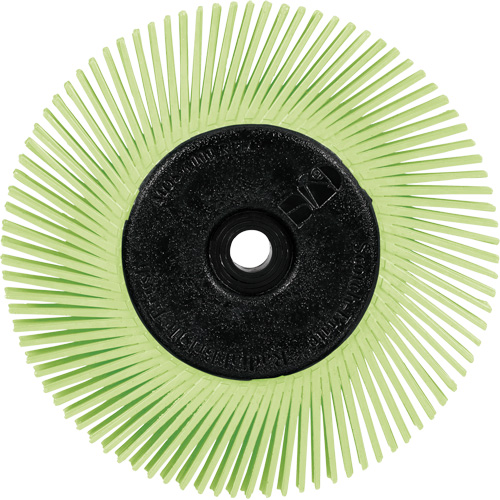Brosse radiale en soies de pr&eacute;cision type A PN-RB avec adaptateur Scotch-Brite , C&eacute;ramique, Grain 50+, 6" dia. Les Fournitures Industrielles Méga