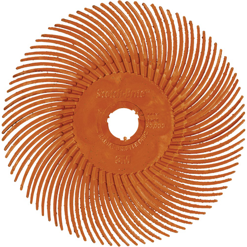 Brosse radiale en soies de pr&eacute;cision type C PN-RB Scotch-Brite , C&eacute;ramique, Grain 80+, 3" dia. Les Fournitures Industrielles Méga