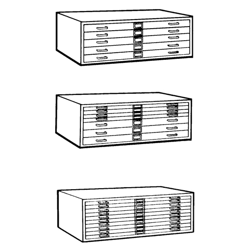 Classeurs en acier pour plans, 5 Tiroirs, 40-3/8" la x 29-3/8" p x 16-1/2" h Les Fournitures Industrielles Méga