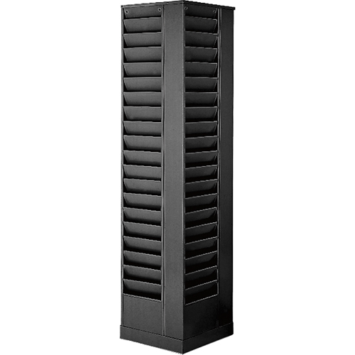 Literature Storage Racks, Rotating, 92 Slots, Steel, 14-1/8" W x 14-1/8" D x 66" H Les Fournitures Industrielles Méga