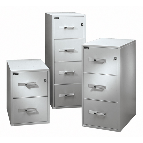 Fire Resistant Filing Cabinets, Steel, 4 Drawers, 19-3/4" W x 31" D x 54" H, Black Les Fournitures Industrielles Méga