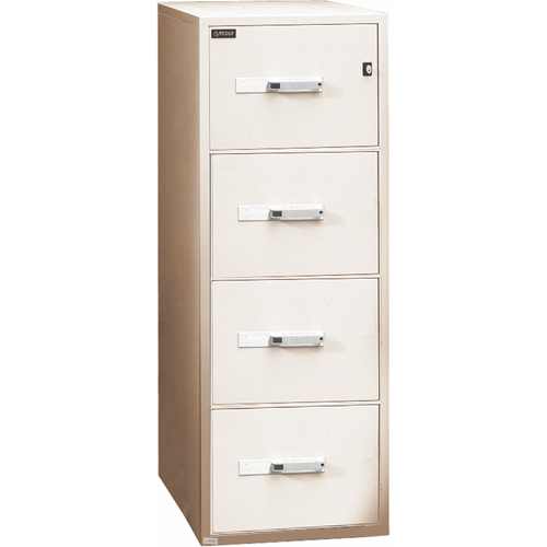 Fire Resistant Filing Cabinets, Steel, 4 Drawers, 19-3/4" W x 31" D x 54" H, Beige Les Fournitures Industrielles Méga