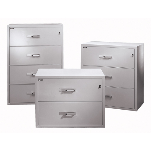 Fire Resistant Filing Cabinets, Steel, 2 Drawers, 38-3/4" W x 23-1/2" D x 29" H, Black Les Fournitures Industrielles Méga