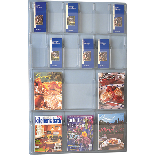 Literature Displays, Wall Mount, 6 Slots, Plastic, 30" W x 45" D x 45" H Les Fournitures Industrielles Méga
