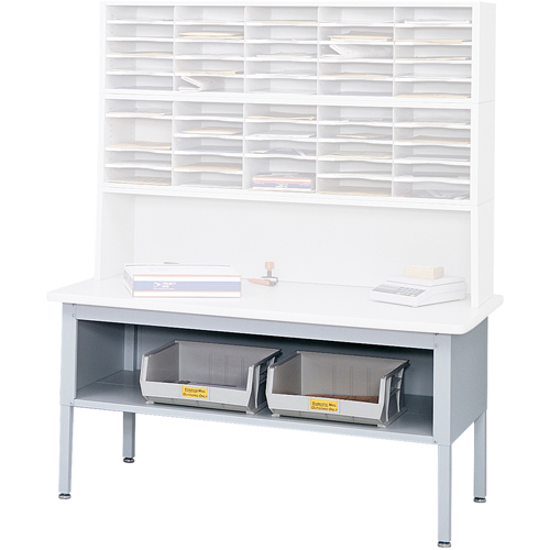 E-z Sort&reg; Mailroom Furniture-sorting Tables With Shelf-base Table With Shelf, 60" W x 28" D x 36" H, Laminate Les Fournitures Industrielles Méga