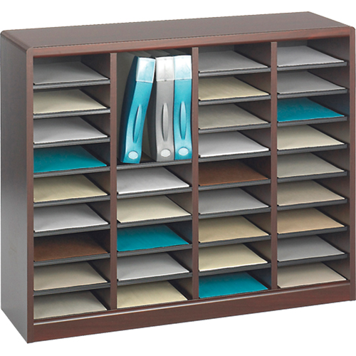 Casier &agrave; compartiments E-Z Stor pour documentation, Stationnaire, 36 fentes, Bois, 40" la x 3/4" p x 32-1/2" h Les Fournitures Industrielles Méga