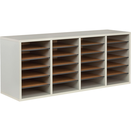 Casier &agrave; compartiments r&eacute;glable pour documentation, Stationnaire, 24 fentes, Bois, 39-1/4" la x 11-3/4" p x 16-1/4" h Les Fournitures Industrielles Méga