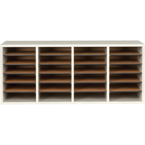 Casier &agrave; compartiments r&eacute;glable pour documentation, Stationnaire, 24 fentes, Bois, 39-1/4" la x 11-3/4" p x 16-1/4" h Les Fournitures Industrielles Méga