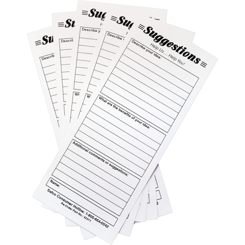 Boîtes &agrave; suggestions - Cartes de suggestions, 25 cartes/pqt Les Fournitures Industrielles Méga