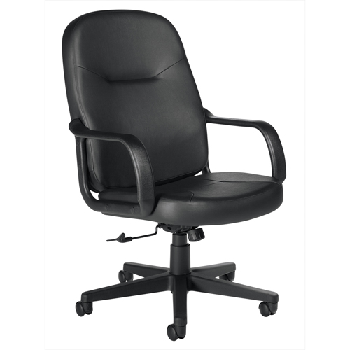 Fauteuil de bureau, Cuir, Noir Les Fournitures Industrielles Méga