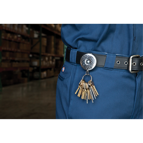D&eacute;rouleurs autor&eacute;tractables originaux #485-HDK, Chrome, C&acirc;ble 48", Fixation Agrafe de ceinture Les Fournitures Industrielles Méga