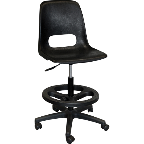800 Series Classroom Stool with Back, Mobile, Adjustable Height, 250 lbs. Capacity Les Fournitures Industrielles Méga