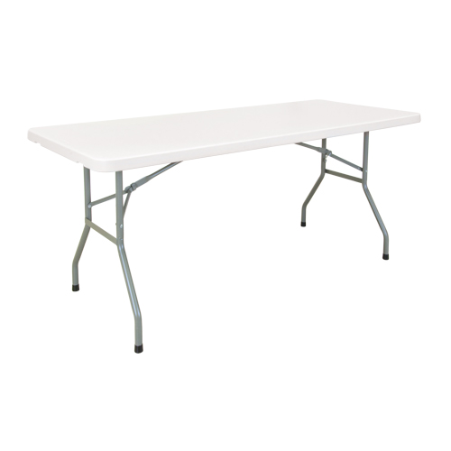Folding Table, Rectangular, 72" L x 30" W, Polyethylene, White Les Fournitures Industrielles Méga