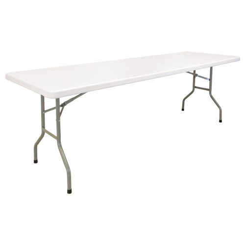 Table pliante, Rectangulaire, 96" l x 30" la, Poly&eacute;thyl&egrave;ne, Blanc Les Fournitures Industrielles Méga