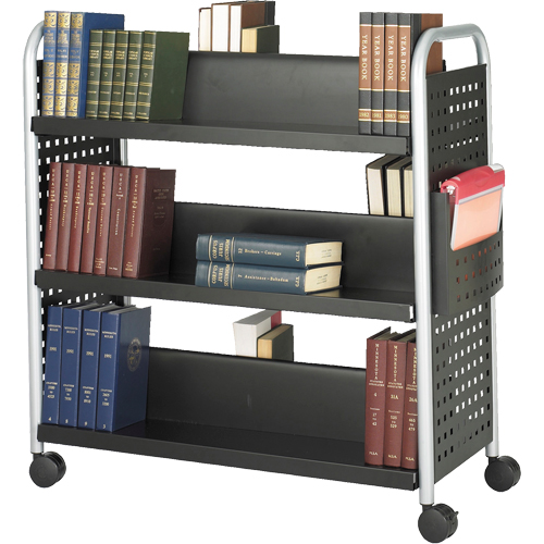 Scoot Book Carts, 200 lbs. Capacity, Black, 17-3/4" D x 41-1/4" L x 41-1/4" H, Steel Les Fournitures Industrielles Méga