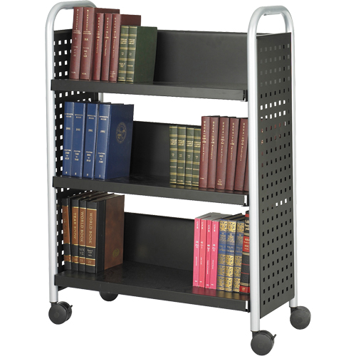 Scoot Book Carts, 200 lbs. Capacity, Black, 14-1/4" D x 33" L x 44-1/4" H, Steel Les Fournitures Industrielles Méga