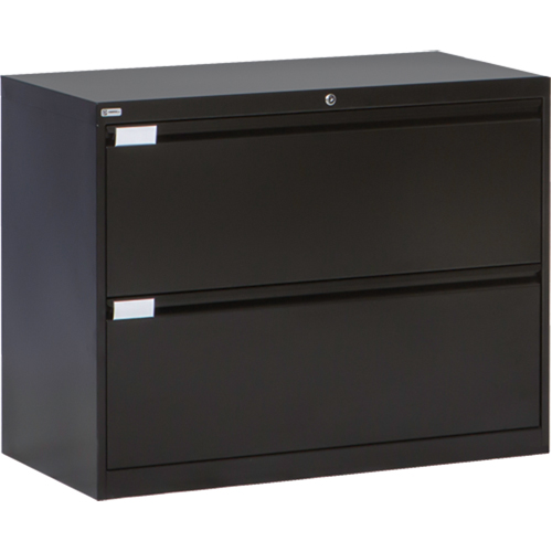 Classeur lat&eacute;ral, Acier, 2 tiroirs, 36" la x 18" p x 27-7/8" h, Noir Les Fournitures Industrielles Méga