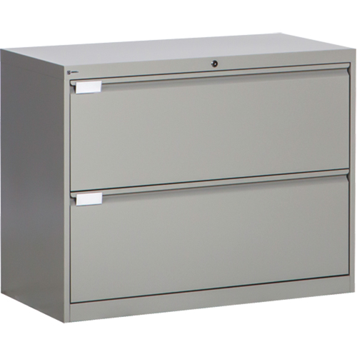 Classeur lat&eacute;ral, Acier, 2 tiroirs, 36" la x 18" p x 27-7/8" h, Gris Les Fournitures Industrielles Méga