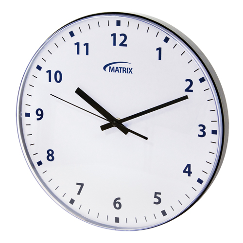 12 H Clock, Analog, Battery Operated, 12-3/4", Black Les Fournitures Industrielles Méga