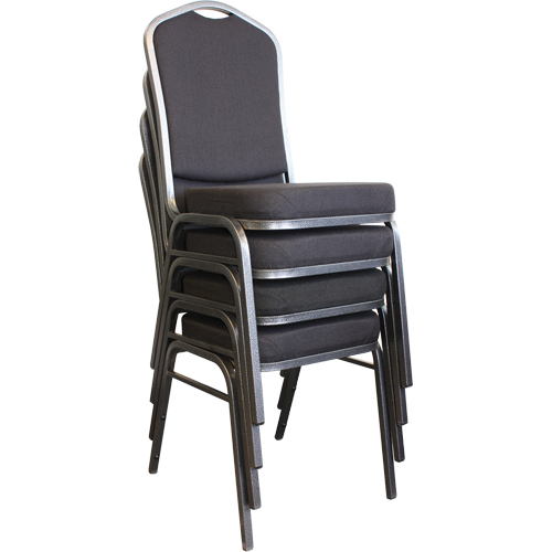 Chaises empilables, Tissu, Hauteur 37", Capacit&eacute; 275 lb, Noir Les Fournitures Industrielles Méga