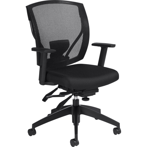 Chaises &agrave; bras Multi-Tilter, Tissu, Noir, Capacit&eacute; 300 lb Les Fournitures Industrielles Méga