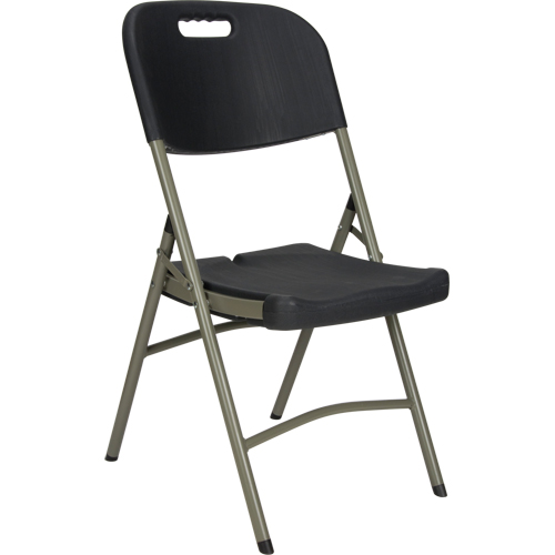 Folding Chair, Polyethylene, Black, 350 lbs. Weight Capacity Les Fournitures Industrielles Méga