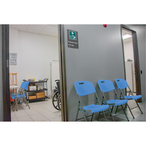 Chaise pliante, Poly&eacute;thyl&egrave;ne, Bleu, Capacit&eacute; 350 lb Les Fournitures Industrielles Méga