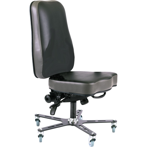 Chaise ergonomique Synergo I, Mobile, Vinyle Si&egrave;ge, Noir Les Fournitures Industrielles Méga