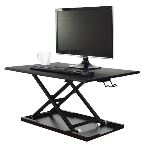 Adjustable Stand-Up Desk, Desktop Unit, 15-3/4" H x 31-1/2" W x 22-1/2" D, Black Les Fournitures Industrielles Méga