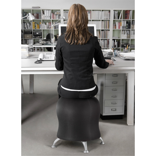 Chaise sph&eacute;rique Zenergy, Tissu, Noir, Capacit&eacute; 250 lb Les Fournitures Industrielles Méga