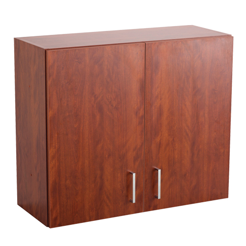 Modular Wall Cabinet, 30" H x 36" W x 15" D, 1 Shelves, Melamine, Mahogany Les Fournitures Industrielles Méga