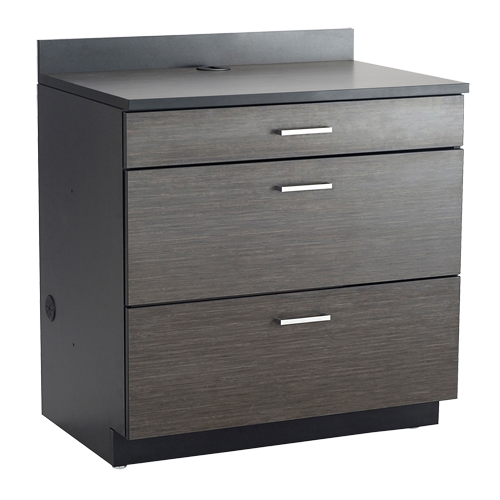 Armoire modulaire de base, 3 tiroirs, 36" la x 25" p x 39" h, Nuit d'Asie/noir Les Fournitures Industrielles Méga