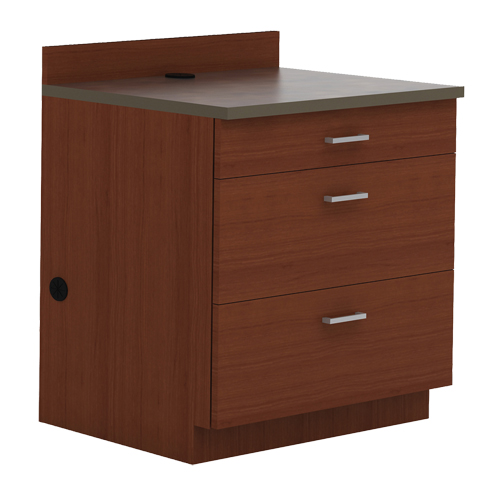 Armoire modulaire de base, 3 tiroirs, 36" la x 25" p x 39" h, Acajou Les Fournitures Industrielles Méga