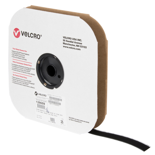Low Profile Fastener Tape, Hook, 25 yds x 1", Adhesive, Black Les Fournitures Industrielles Méga