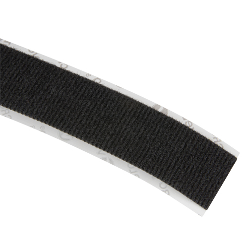 Ruban d'attaches &agrave; profil bas, Boucle, 25 vg x 1", Adh&eacute;sif, Noir Les Fournitures Industrielles Méga